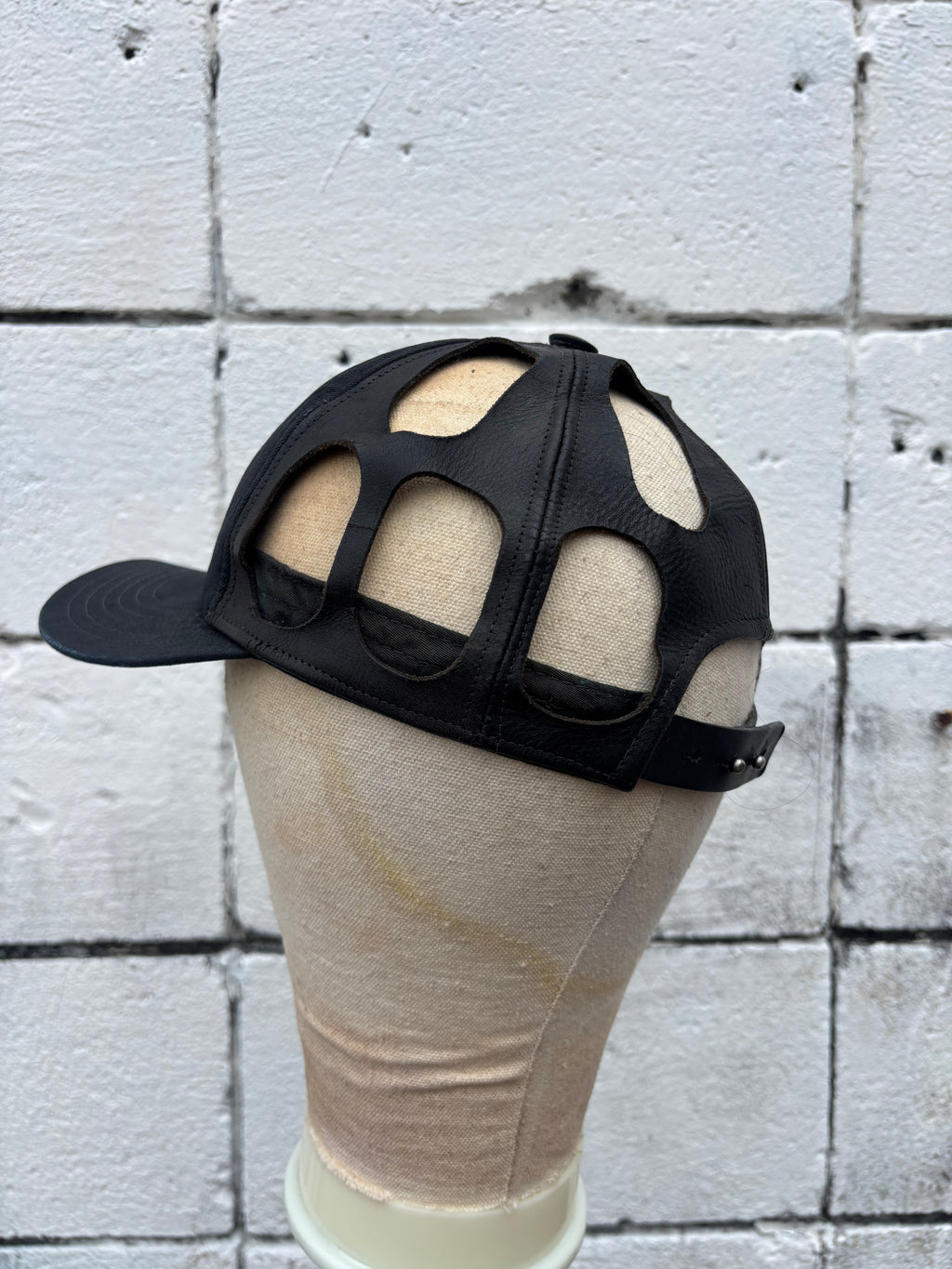 Rick Owens DRKSHDW Leather Cut-Out Baseball Cap