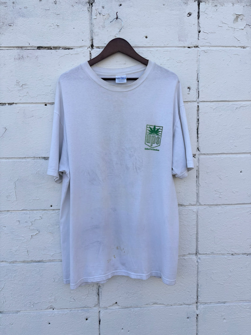 Vintage Pot Smokers "UPS" parody tee WHT