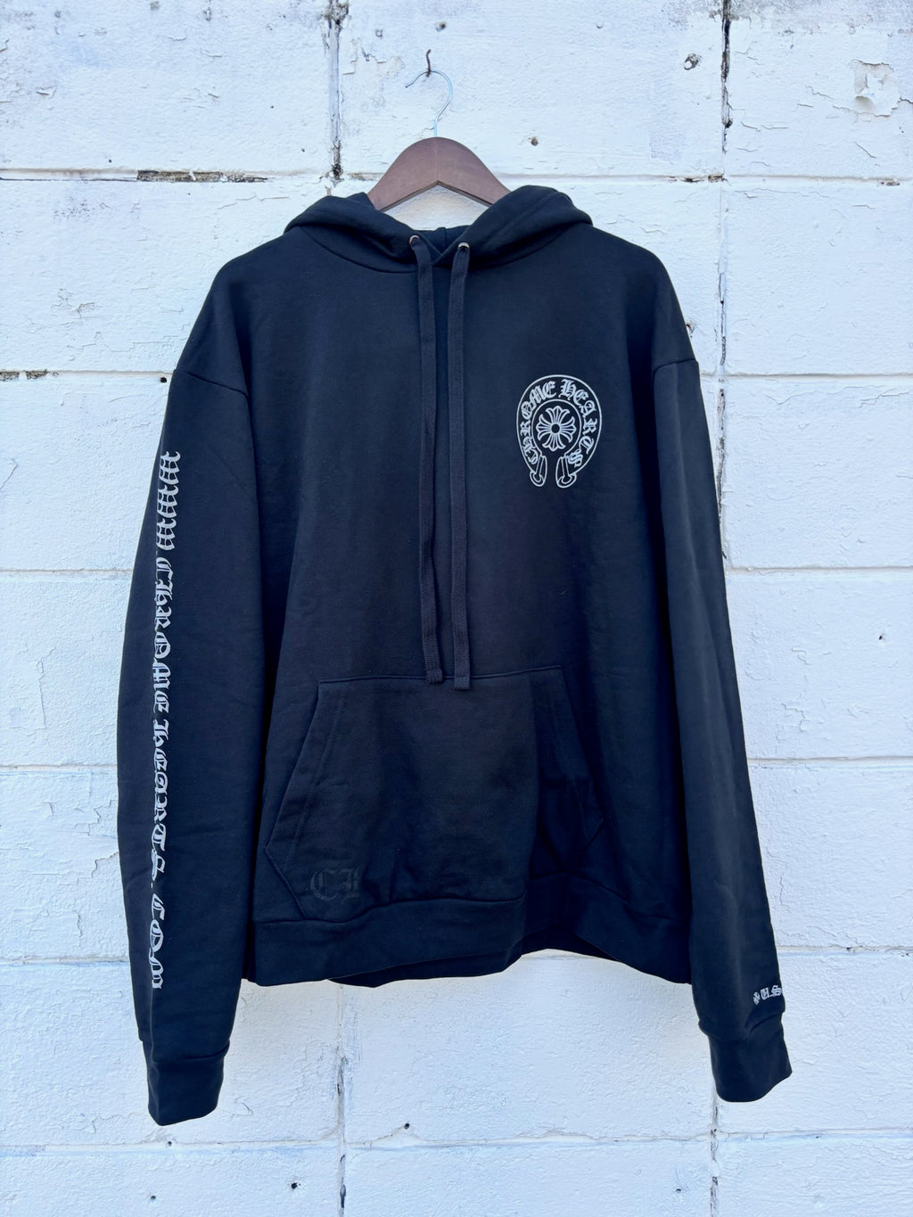 Chrome Hearts Silver Glitter Horseshoe Hoodie