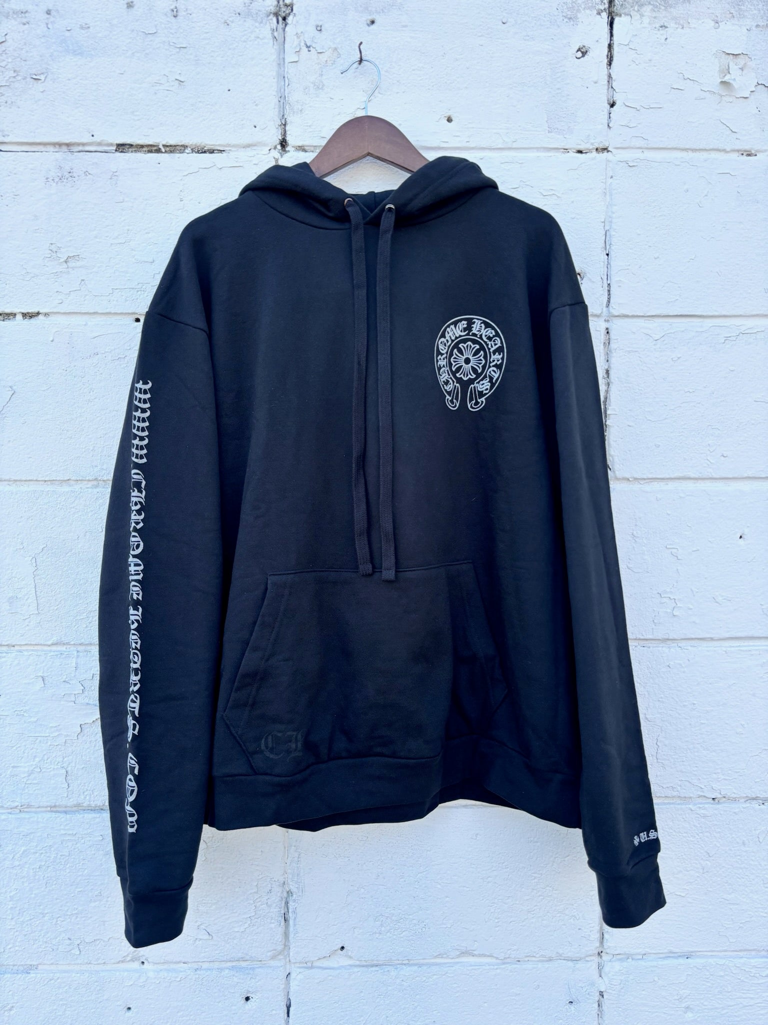 Chrome Hearts Silver Glitter Horseshoe Hoodie