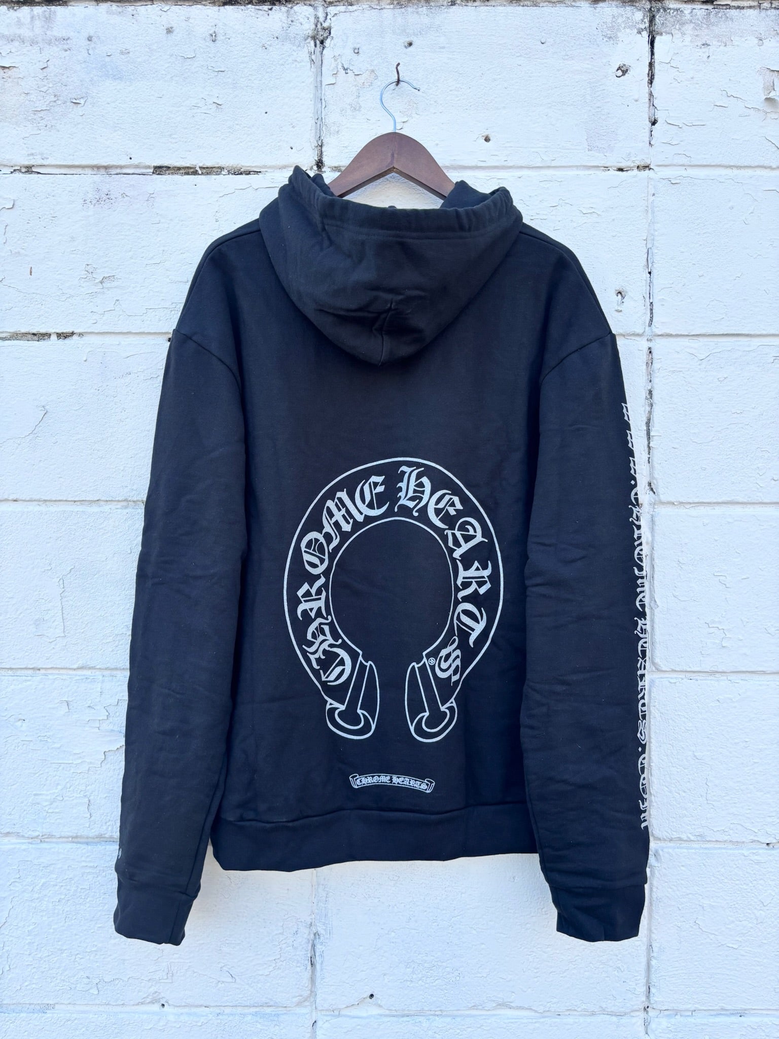 Chrome Hearts Silver Glitter Horseshoe Hoodie