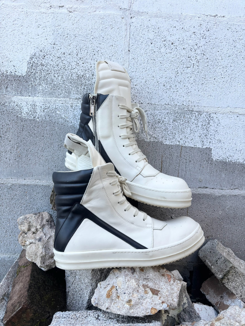 Rick Owens Geobasket Milk/Black