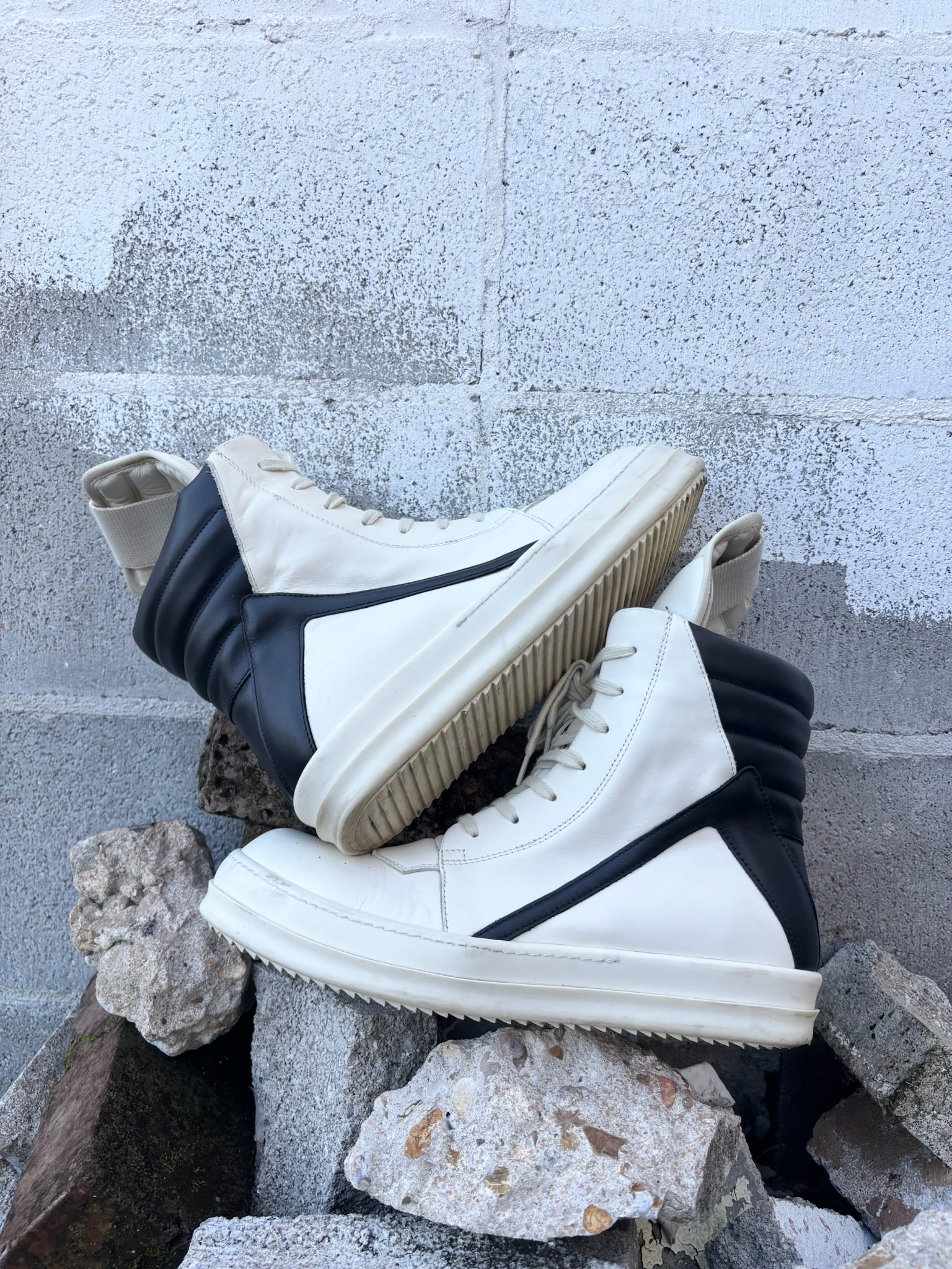 Rick Owens Geobasket Milk/Black