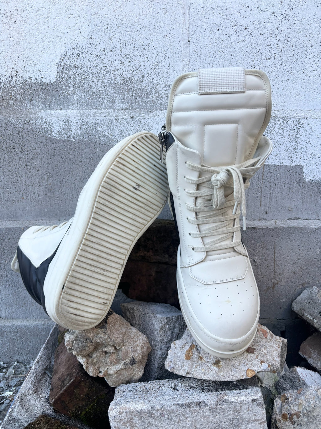 Rick Owens Geobasket Milk/Black
