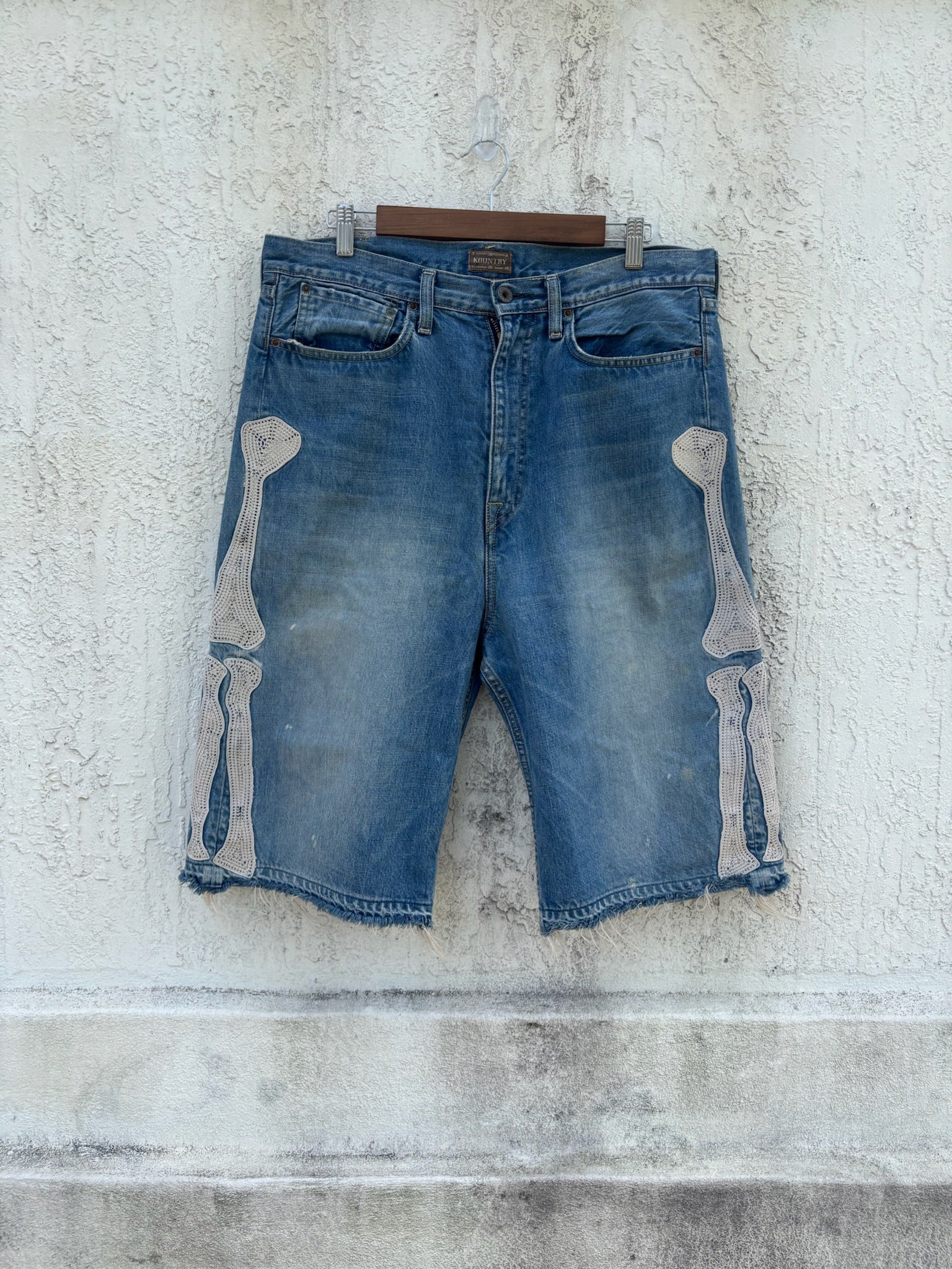 Kapital Kountry Bone Denim Shorts